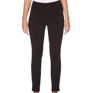 RAFAELLA SZ L Black Leggings Comfort Tummy Control Panel Tapered Leg